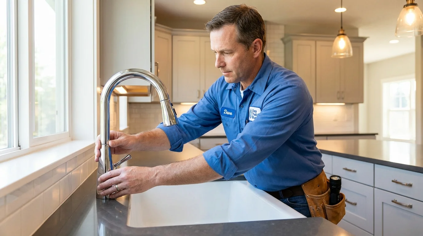 Kitchen faucet installation by Johns Plumbing LLC in Valmeyer
